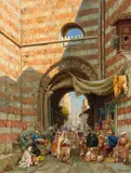 Carl Wuttke, Orientalische Straßenszene, 1913, Oil on panel