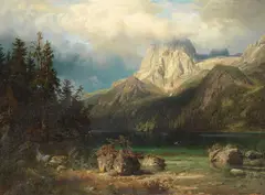 August Wilhelm Leu, Gebirgslandschaft, 1857, Oil on canvas