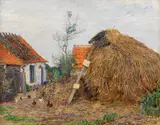 Paul Baum, Bauernhof mit Heuhaufen, 1890, Oil on canvas