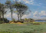 Frühlingslandschaft by Peder (Peder Mørk Mønsted) Mönsted, 1893, Oil on cardboard, sold May 2013