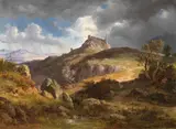 Friedrich Preller d. J., Blick auf die Burgruine von Canossa, 1872, Oil on panel
