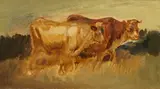 Wilhelm Busch, Zwei Kühe in Landschaft