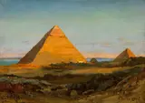 Carl Wuttke, Die Pyramiden von Gizeh, 1906, Oil on panel