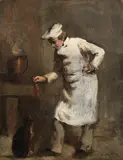 Augustin Théodule Ribot, Le Déjeuner du chat, 1860, Oil on canvas