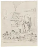 Albrecht Adam, und andere - 11 Blätter: Tier- und Landschaftszeichnungen, 1840, Pencil