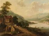 Christian Georg II Schüz, Zugeschrieben - Flußlandschaft, 1800, Oil on canvas
