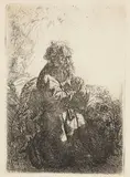 Der heilige Hieronymus im Gebet niederblickend by Rembrandt Harmensz van Rijn, 1635, Etching, sold May 2013