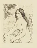 Femme nue assise by Pierre-Auguste Renoir, 1906, Soft-ground etching, sold May 2013