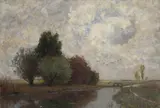 Otto Gampert, Flusslandschaft im Dachauer Land, 1860, Oil on canvas