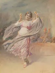 Robert Talbot Kelly, Orientalische Tänzerin mit Musikern, 1907, Watercolor