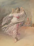 Robert Talbot Kelly, Orientalische Tänzerin mit Musikern, 1907, Watercolor