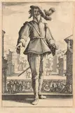 Jacques Callot, 3 Blätter: Les Trois Pantalons, 1618, Etching