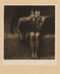 Luzifer by Franz von Stuck, 1890, Etching, sold May 2013