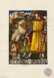 Rudolf Schiestl, Herr Oswald von Wolkenstein (Entwurf für ein Bleiglasfenster), 1899, Pen and ink drawing