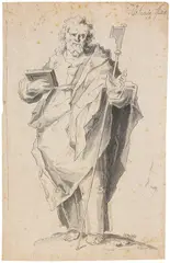 Gabriel Dreer, Zugeschrieben - Der Apostel Jakobus der Jüngere, Pen and ink drawing