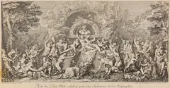 Claude Gillot, 4 Blätter: Les Quatre Festes - Feste de Diane, Feste de Bacchus, Feste de Faune, Feste du Dieu Pan, 1700, Etching