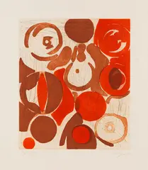 Ernst Wilhelm Nay, Sechs Aquatinten. Über den Menschen, 1965, Etching and aquatint in colors