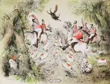 Ronald Searle, The Kill, 1978, Watercolor