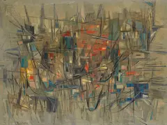 Fêtes by Francis Bott, 1953, Oil on canvas, sold Apr 2013