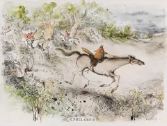 Full Cry by Ronald Searle, 1975, Watercolor, sold Apr 2013