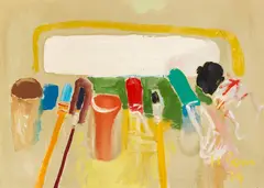 Heimrad Prem, Vor Beginn, 1974, Oil on canvas