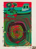 La Barca - Regentag by Friedensreich Hundertwasser, 1969, Silkscreen in colors, sold Apr 2013