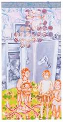 Fides Becker, Kühlkost und rosa Brillen, 2000, Egg and oil tempera