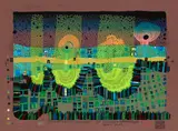Die Stadt-Stadt by Friedensreich Hundertwasser, 1979, Silkscreen in colors, sold Apr 2013