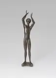 Fritz Fleer, Knabe mit erhobenen Armen, 1955, Bronze