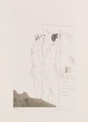 2 Blätter: Projects for the Cavafy Suite by David Hockney, 1966, Etching, sold Apr 2013