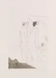 David Hockney, 2 Blätter: Projects for the Cavafy Suite, 1966, Etching