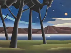 Jan Schüler, Landschaft bei Koblenz, 1996, Oil