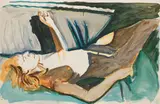 Norbert Tadeusz, Liegender Akt, 1980, Gouache