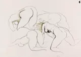 Renato Guttuso, Frauenaktstudien, 1972, Pen and India ink drawing