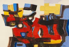 Conrad Westpfahl, Ohne Titel (Festlicher Auftakt), 1953, Mixed media