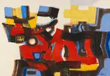 Conrad Westpfahl, Ohne Titel (Festlicher Auftakt), 1953, Mixed media