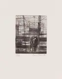 Constant Nieuwenhuys, 3 Blätter: Sade in the labyrinth, Figures in an urban Environment, Ohne Titel, 1960, Etching