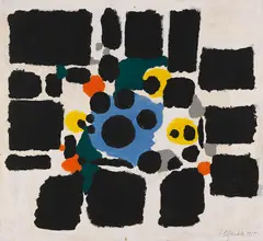 Dieter Göltenboth, Zentrale Intervention, 1955, Oil on fibreboard