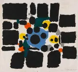 Dieter Göltenboth, Zentrale Intervention, 1955, Oil on fibreboard