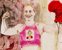 Ohne Titel (Regina Halmich) by Andrea Bender, 2010, Acrylic, sold Apr 2013