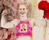 Andrea Bender, Ohne Titel (Regina Halmich), 2010, Acrylic