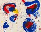Sam Francis, Hurrah for the Red, White and Blue, 1961, Silkscreen in colors