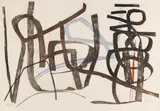 Fritz Winter, Verflechtung, 1951, Farbradierung auf chamoisfarbenem Velin