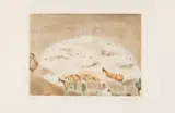 Zoran Mušič, Collines dalmates, 1966, Etching and aquatint in colors