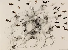 Enrique Brinkmann, 2 Blätter: Rocco 2. Zu Dritt!, 1961, India ink drawing