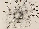 Enrique Brinkmann, 2 Blätter: Rocco 2. Zu Dritt!, 1961, India ink drawing