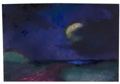 Herbert Beck, Mond hinter Wolken, 1970, Watercolor