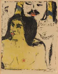 Max Pechstein, Mann und Weib, 1909, Lithograph in colors