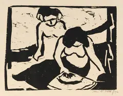 Karl Schmidt-Rottluff, Szene, 1910, Woodcut
