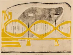 Rolf Nesch, Elbbrücke II, 1932, Print